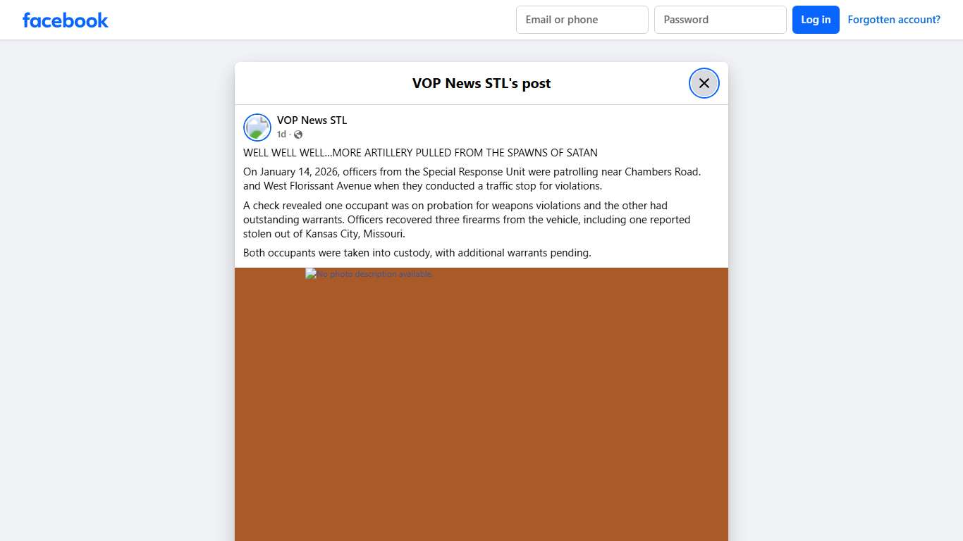 VOP News STL - WELL WELL WELL…MORE ARTILLERY PULLED FROM... | Facebook